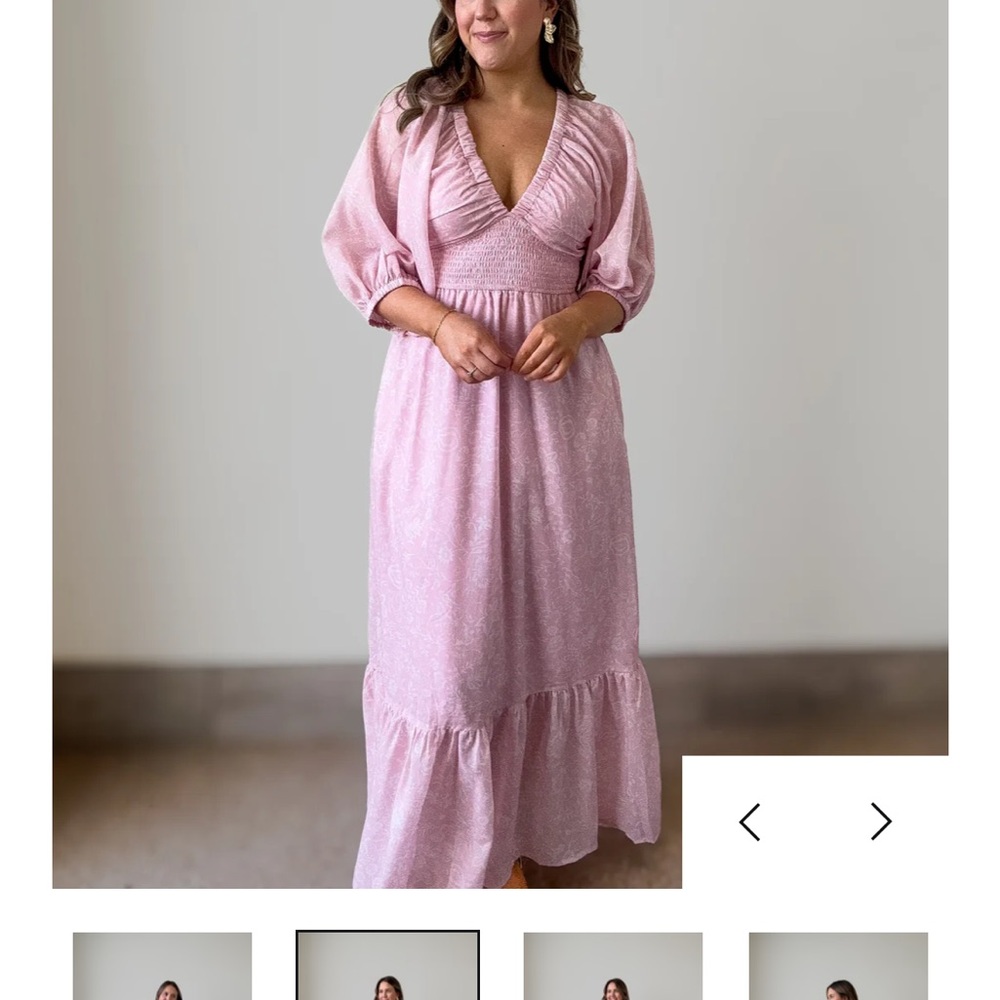 Floral Balloon Sleeve Empire Waist Maxi Dress